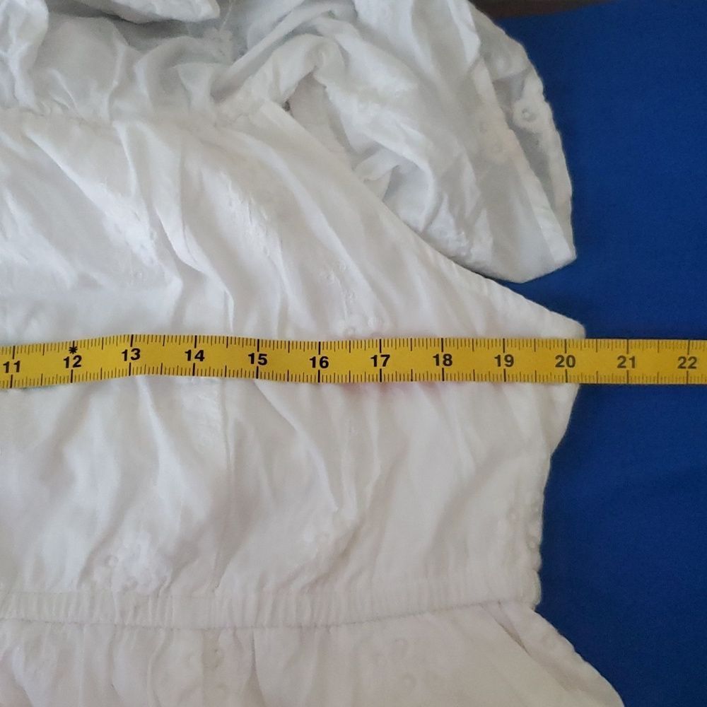 Torrid White Fit & Flare Dress Size 2X Floral Embroidered Pockets Belt - Picture 8 of 8